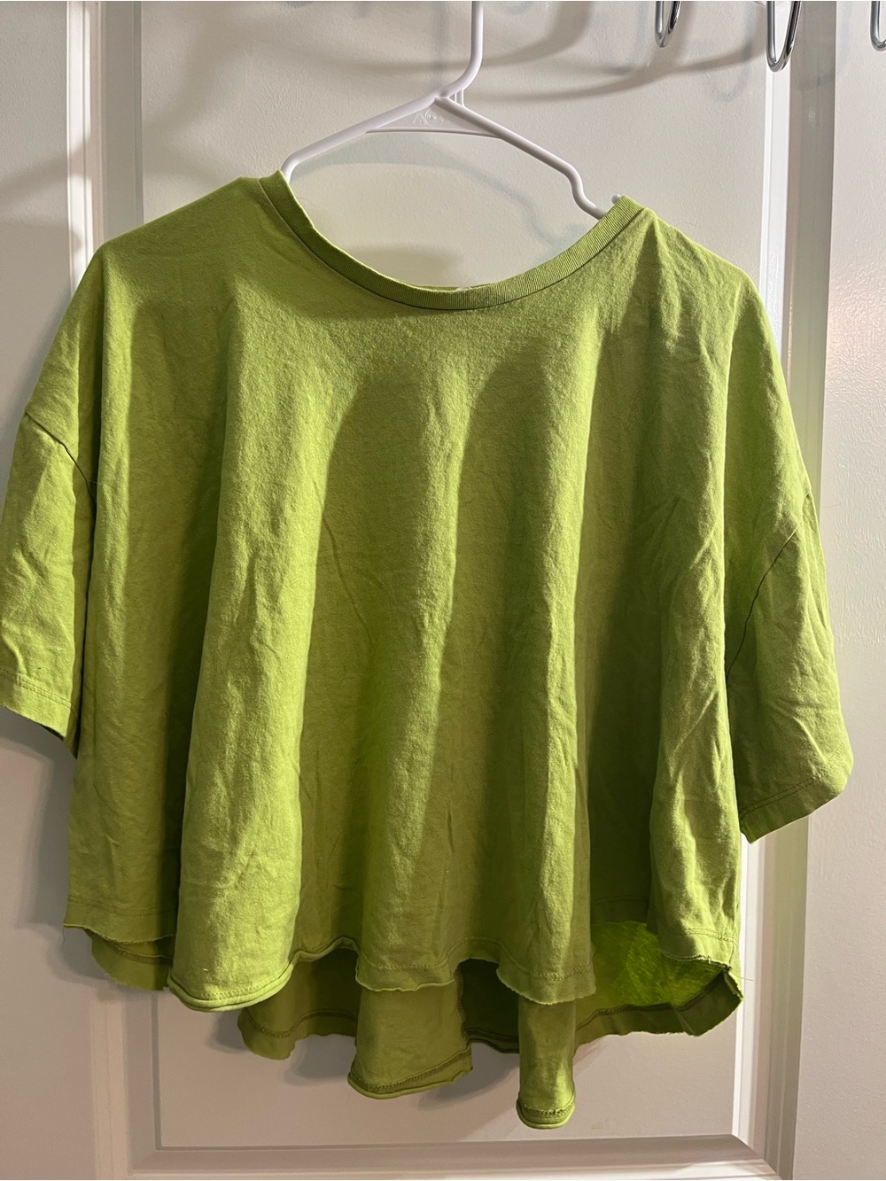 Double Zero Lime Green Boxy Crop Short Sleeve Top
